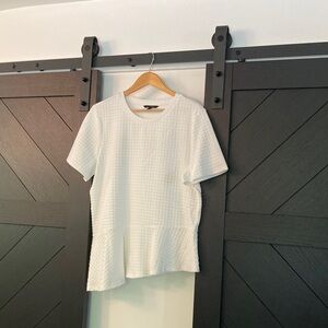 Banana Republic Ivory asymmetrical Textured Tee